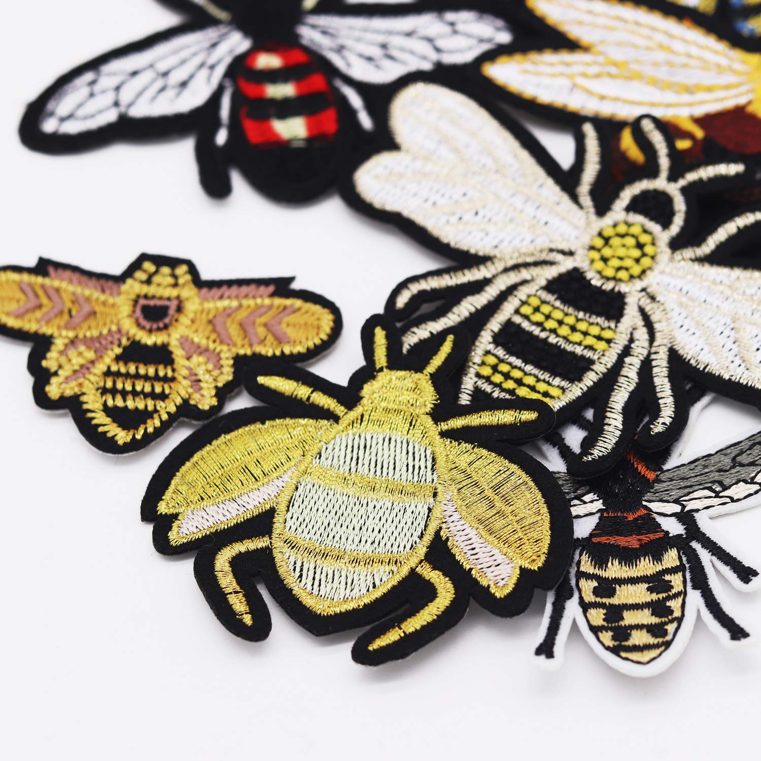 20pcs Bee Bumblebee Iron On Patches - Embroidered Insect Applique for DIY Jeans, Jackets, Kids Clothing, Bags & Hats - Custom Sew On Patches for Crafts & Fabric Decor - Perfect for Costumes, School Projects & Fashion Upcycling (Bee Design)