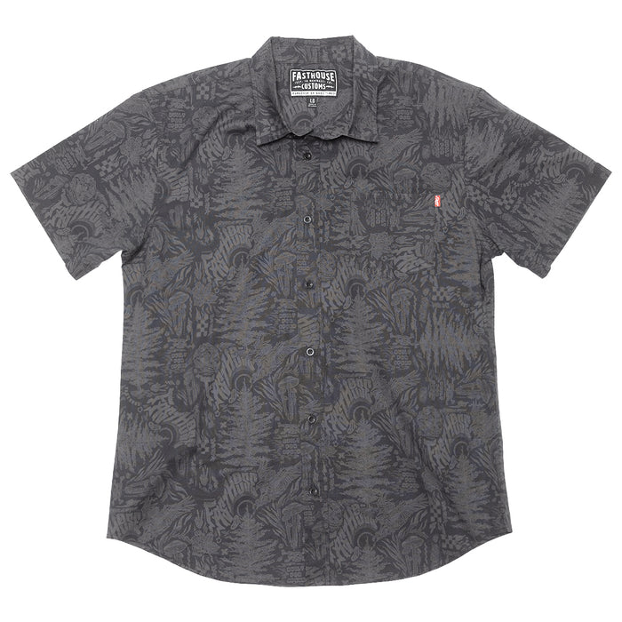 Tomahawk SS Button Up Shirt for Men - Black Casual Short Sleeve Shirt | Perfect for Outdoor Activities, Summer Wear & Casual Office Outfits