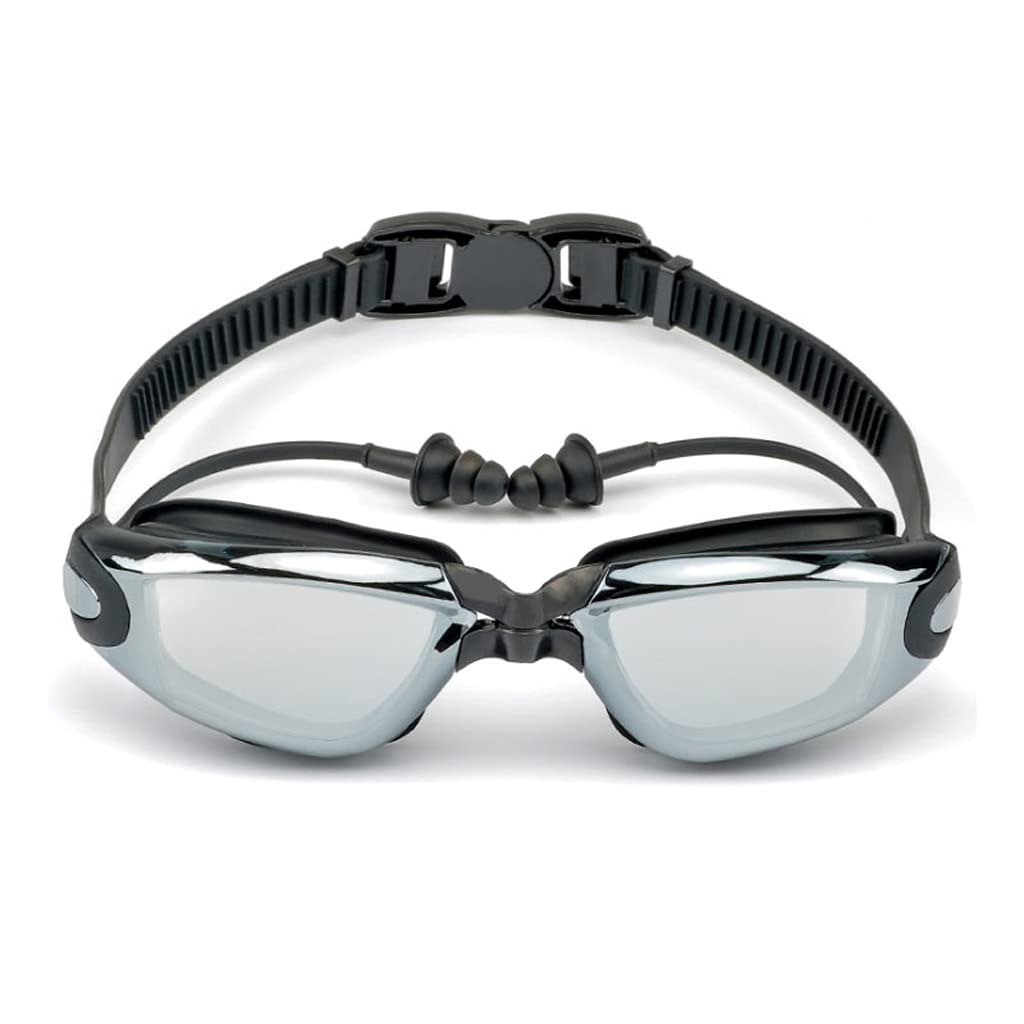 Anti-Fog Swimming Goggles for Adults - Professional Waterproof Swim Glasses with Ear Plugs for Men & Women - Ideal for Pool Training, Lap Swimming & Water Sports (Color: D)