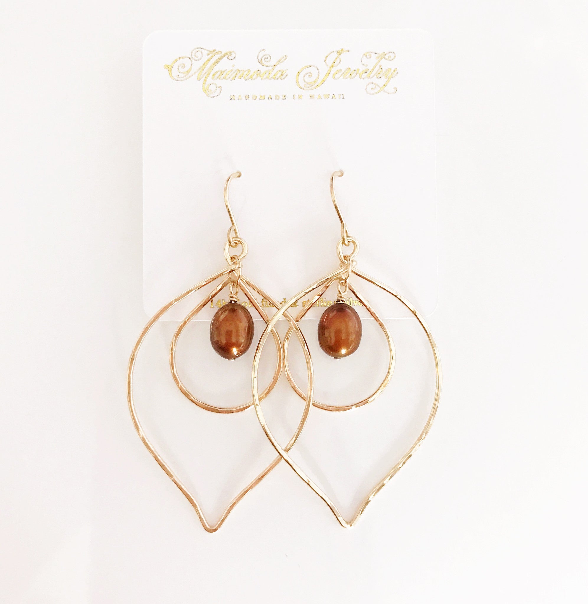 E339 Chocolate Pearl Earrings for Women - Elegant Dangle Earrings for Party, Wedding & Everyday Wear