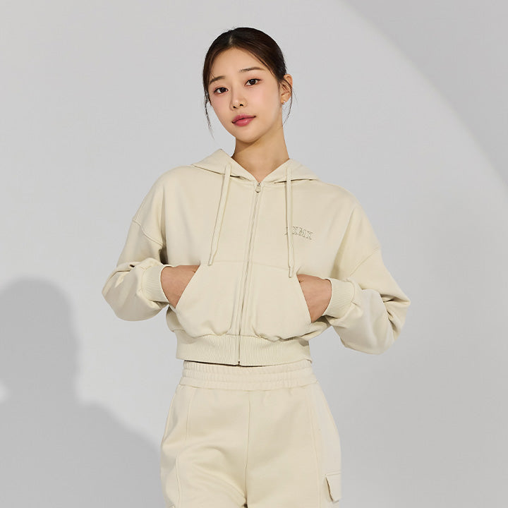 Women's Warm Cotton Crop Hoodie Zip Up Jacket - Cozy Casual Outerwear for Fall & Winter | Perfect for Layering, Gym, and Streetwear