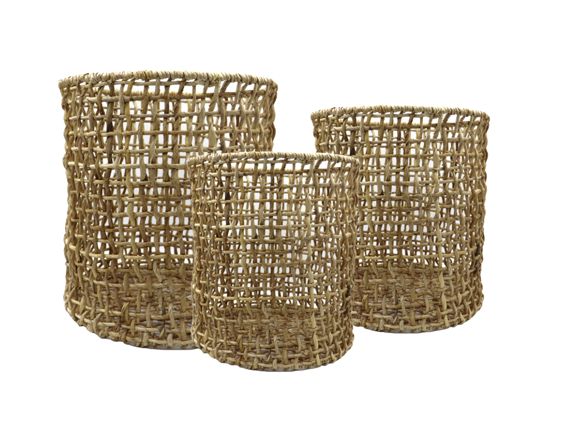 Handwoven Abaca Baskets - Natural Eco-Friendly Storage & Decor for Home, Kitchen, or Beach | Perfect for Organizing, Picnics, and Coastal Style Decor