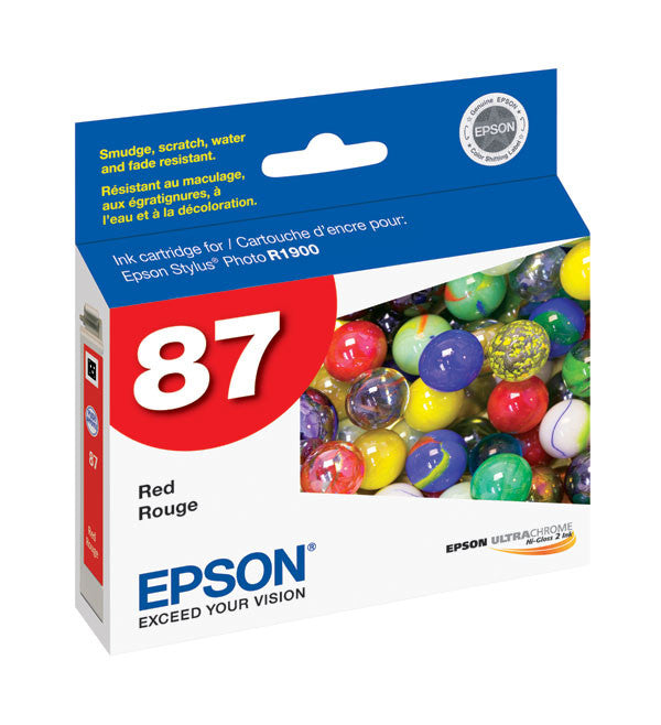 Epson T087720 R1900 Red Ink Cartridge (87) - High-Quality Replacement Ink for Photo Printing, Arts & Crafts, and Professional Documents