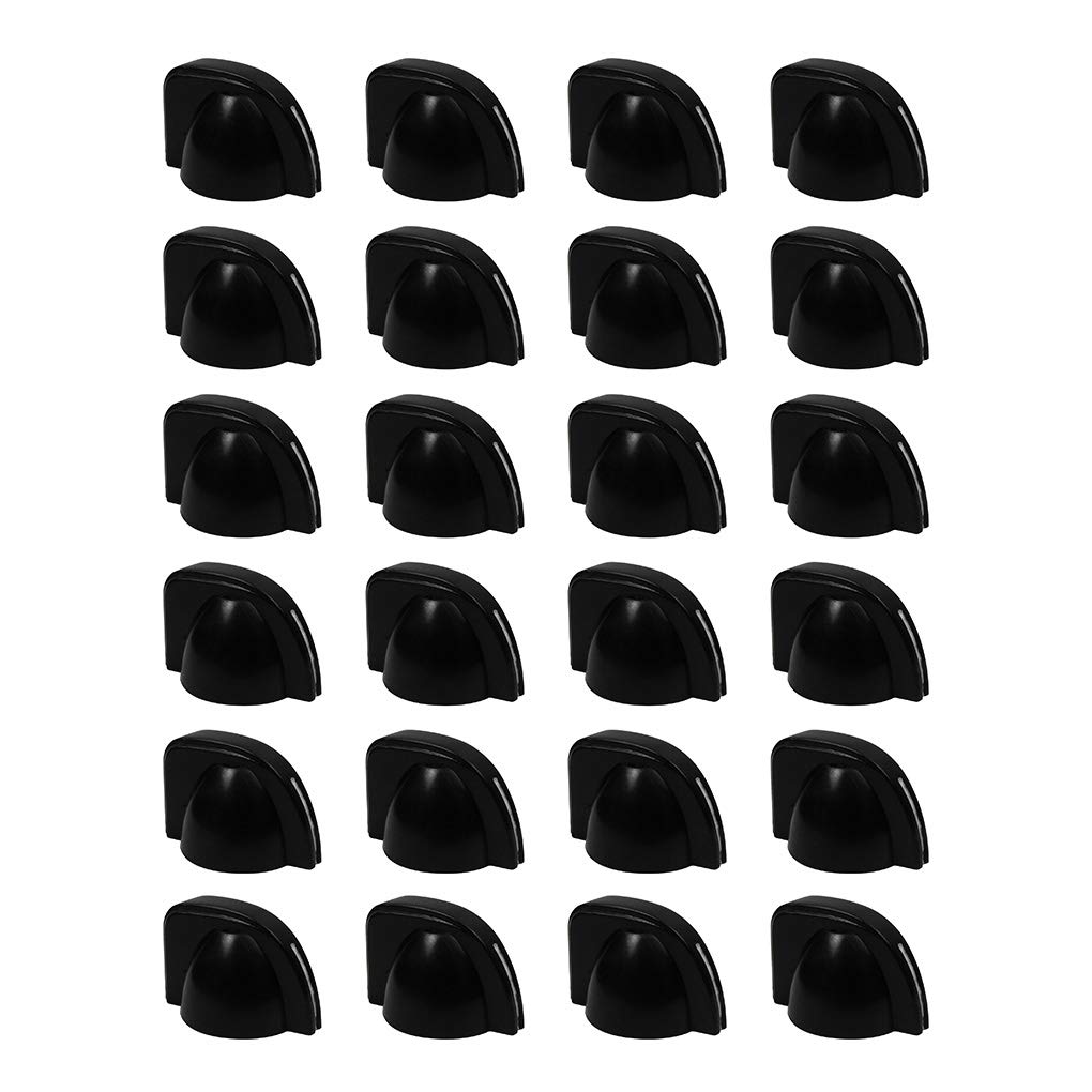 IKN Black Plastic Guitar Amp Knobs - Chicken Head Style Effect Pedal Knobs (24-Pack) - Perfect for DIY Guitar Effects Pedals, Amplifiers & Audio Equipment Modifications