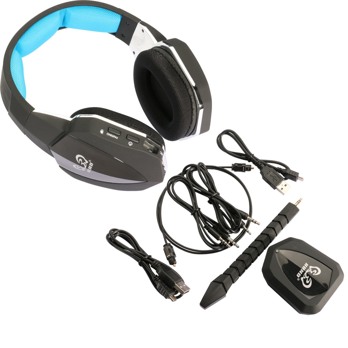 Wireless Optical USB Gaming Headset for PS4, PS3, Xbox 360, PC - Over-Ear Comfortable Headphones with Noise Cancellation for Xbox One (Black) - Perfect for Competitive Gaming & Long Gaming Sessions