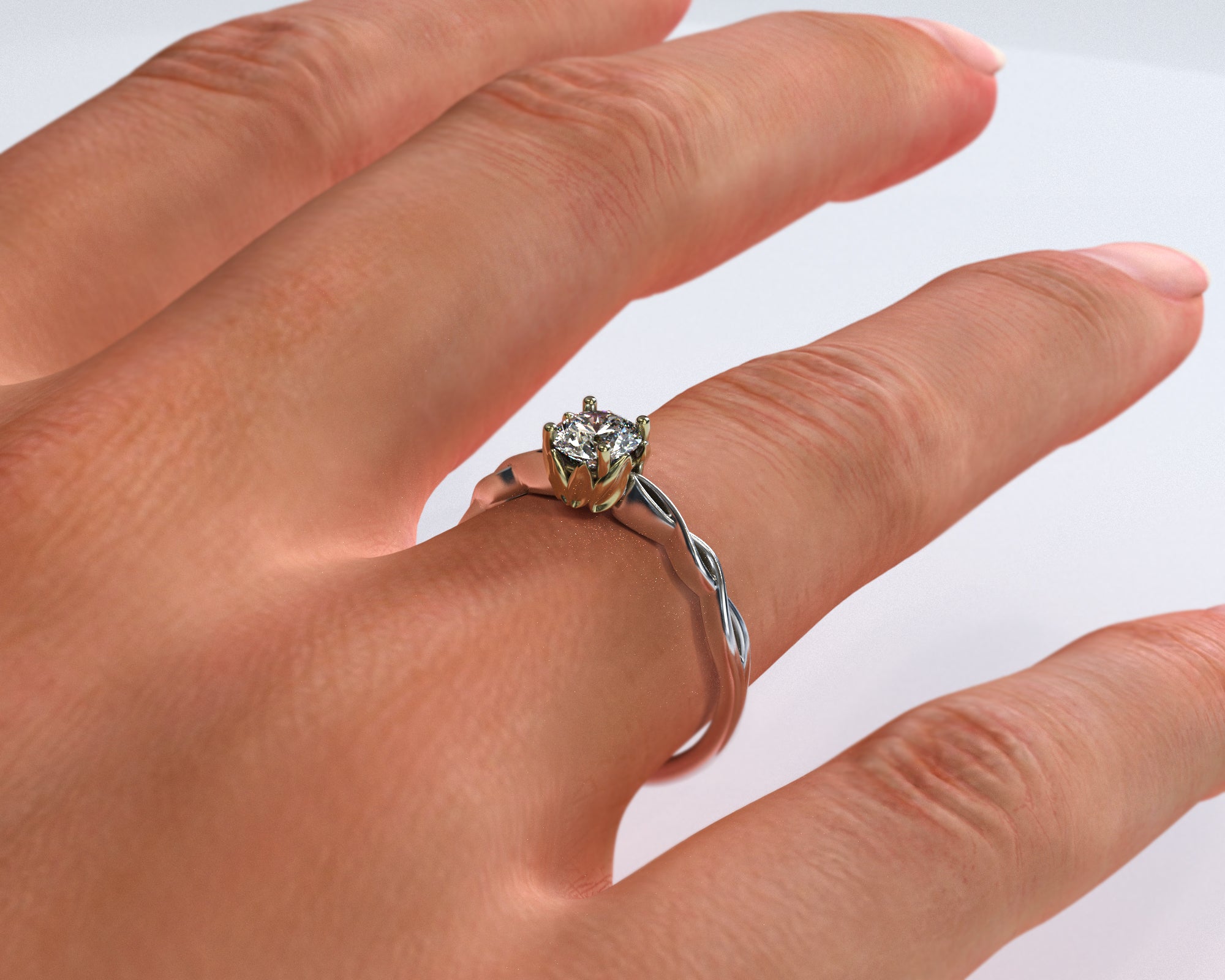 Exquisite Diamond Halo Engagement Ring for Women - 14K White Gold Floral Wedding Band - Perfect for Proposals, Anniversaries & Bridal Jewelry