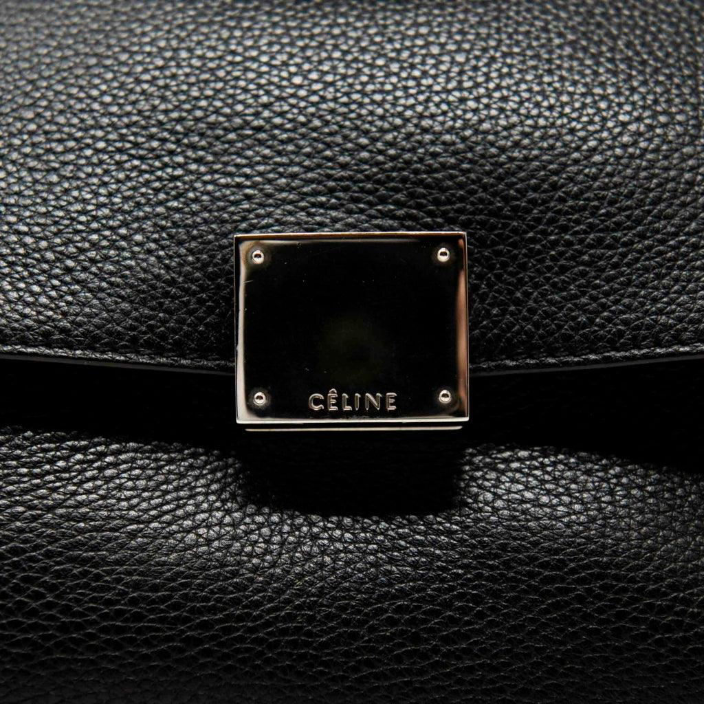 Celine Black Large Trapeze Handbag for Women - Luxury Leather Shoulder Bag & Crossbody Purse - Perfect for Work, Travel & Evening Events