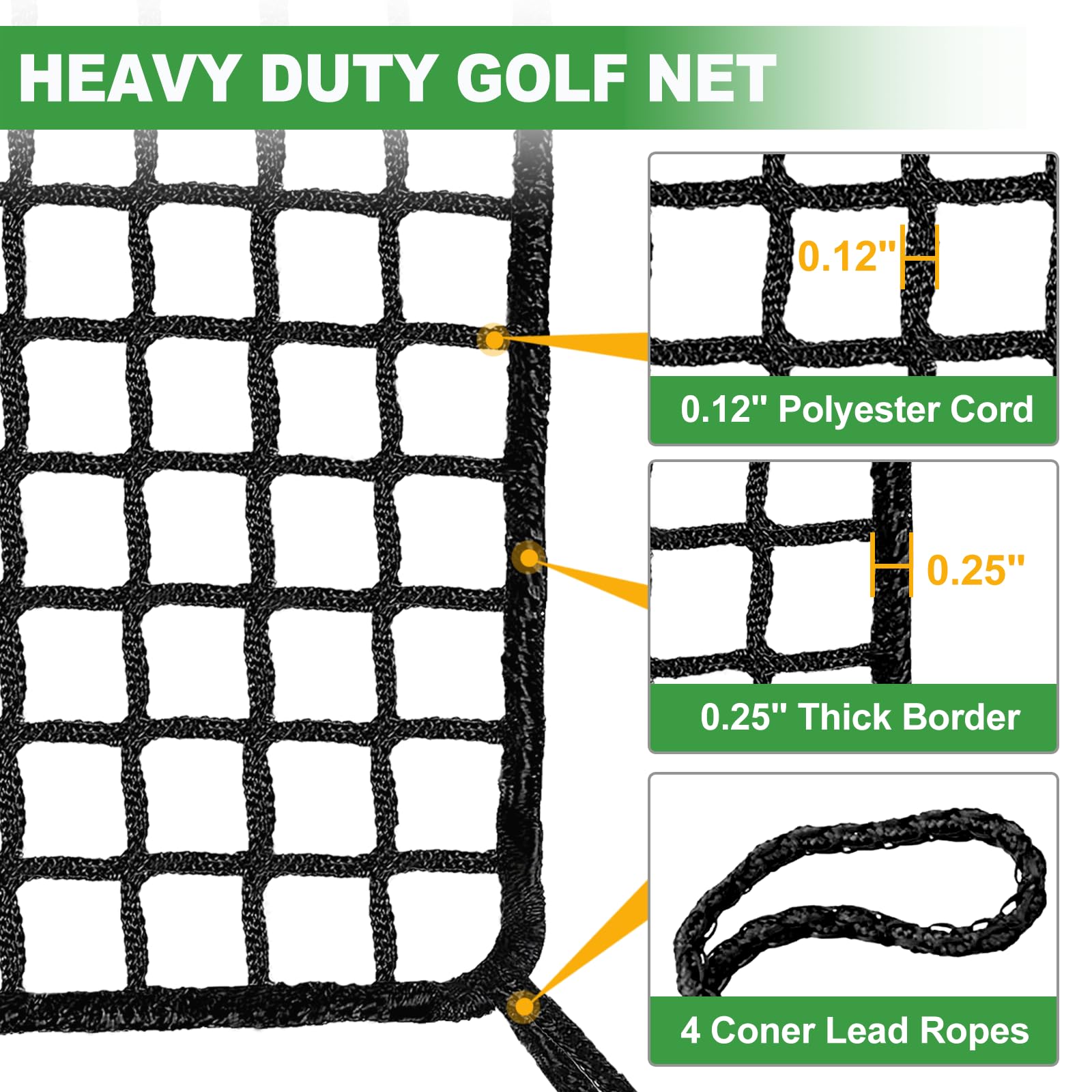 Premium Golf Practice Net with Target Cloth - Heavy Duty Nylon Hitting Net for Indoor & Outdoor Training | Perfect for Golf, Soccer & Multi-Sport Use in Backyard, Driving Range & Home Gym