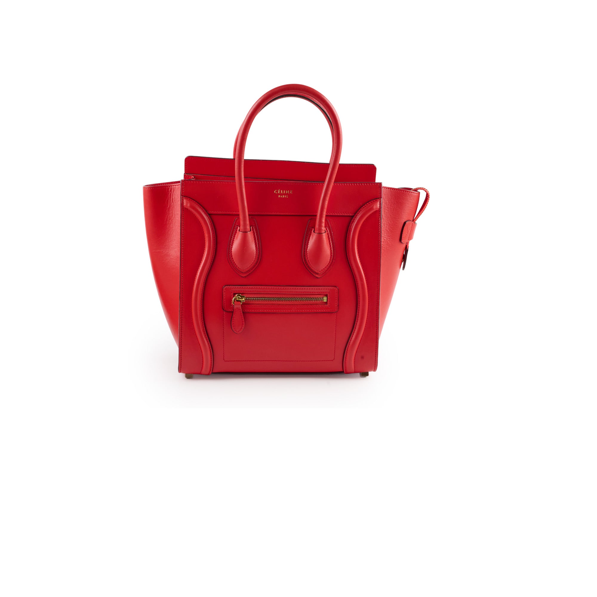 Celine Luggage Micro Handbag in Red | Genuine Leather Crossbody Bag for Women | Perfect for Work, Travel & Everyday Use
