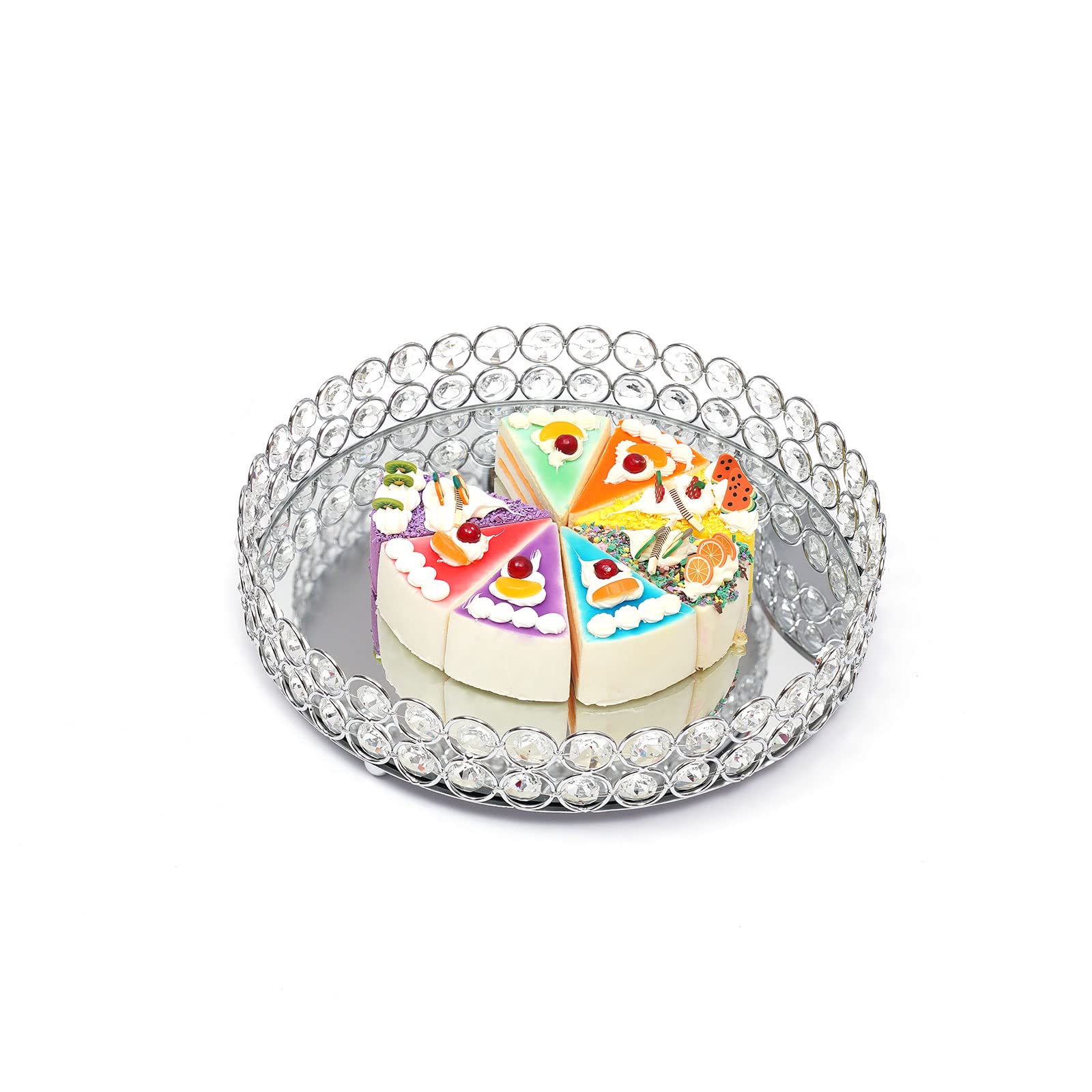 11-Piece Silver Crystal Wedding Cake Stand Set - Elegant Crystal Plated Dessert Display Tower for Wedding, Birthday, Party | Perfect for Cakes, Cupcakes, Cheese & Dessert Presentation