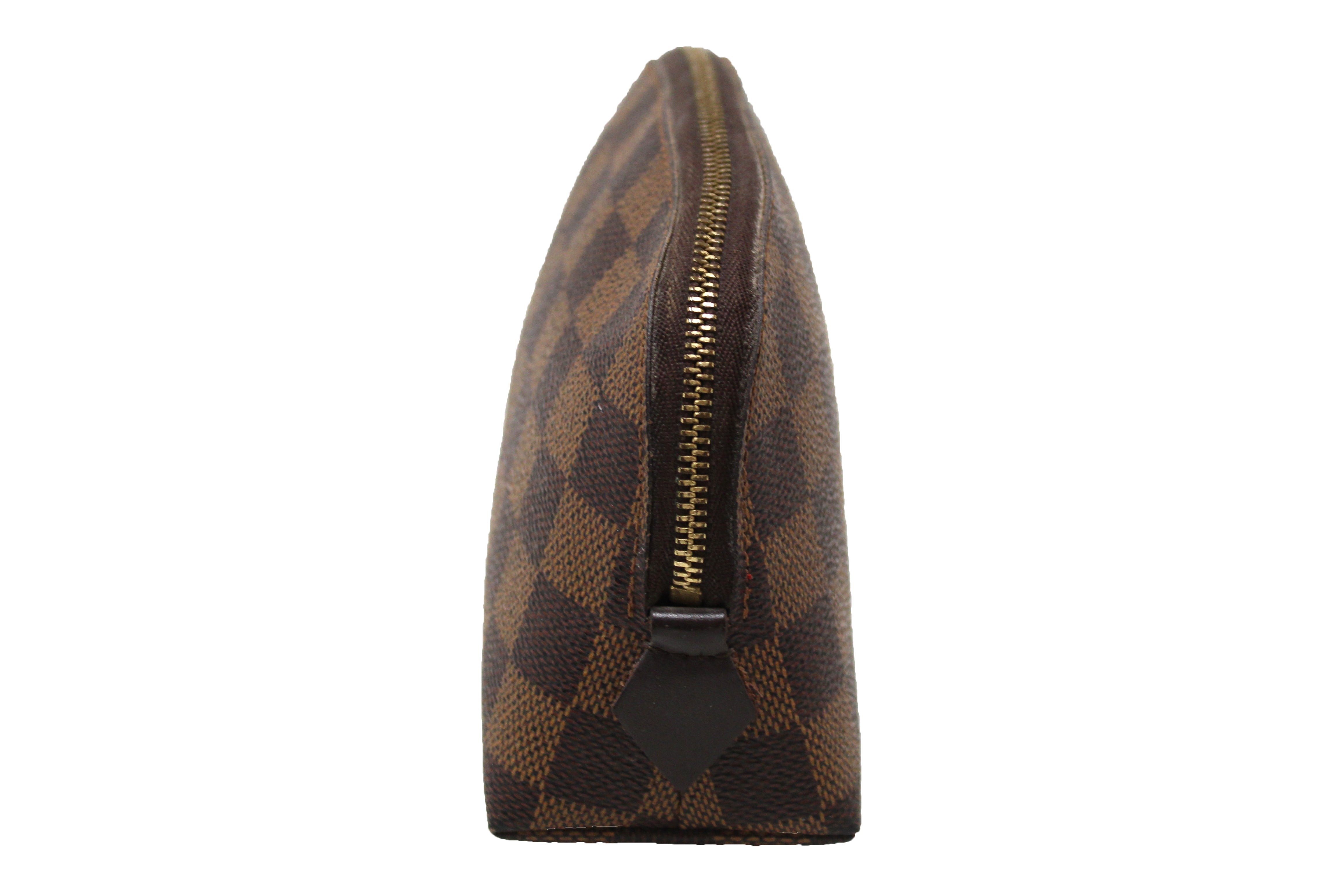 Authentic Louis Vuitton Damier Ebene Cosmetic Pouch PM - Luxury Travel Makeup Bag for Women, Perfect for Everyday Essentials & Travel Accessories | Compact & Stylish Cosmetic Organizer for Purse, Gym & Vacation