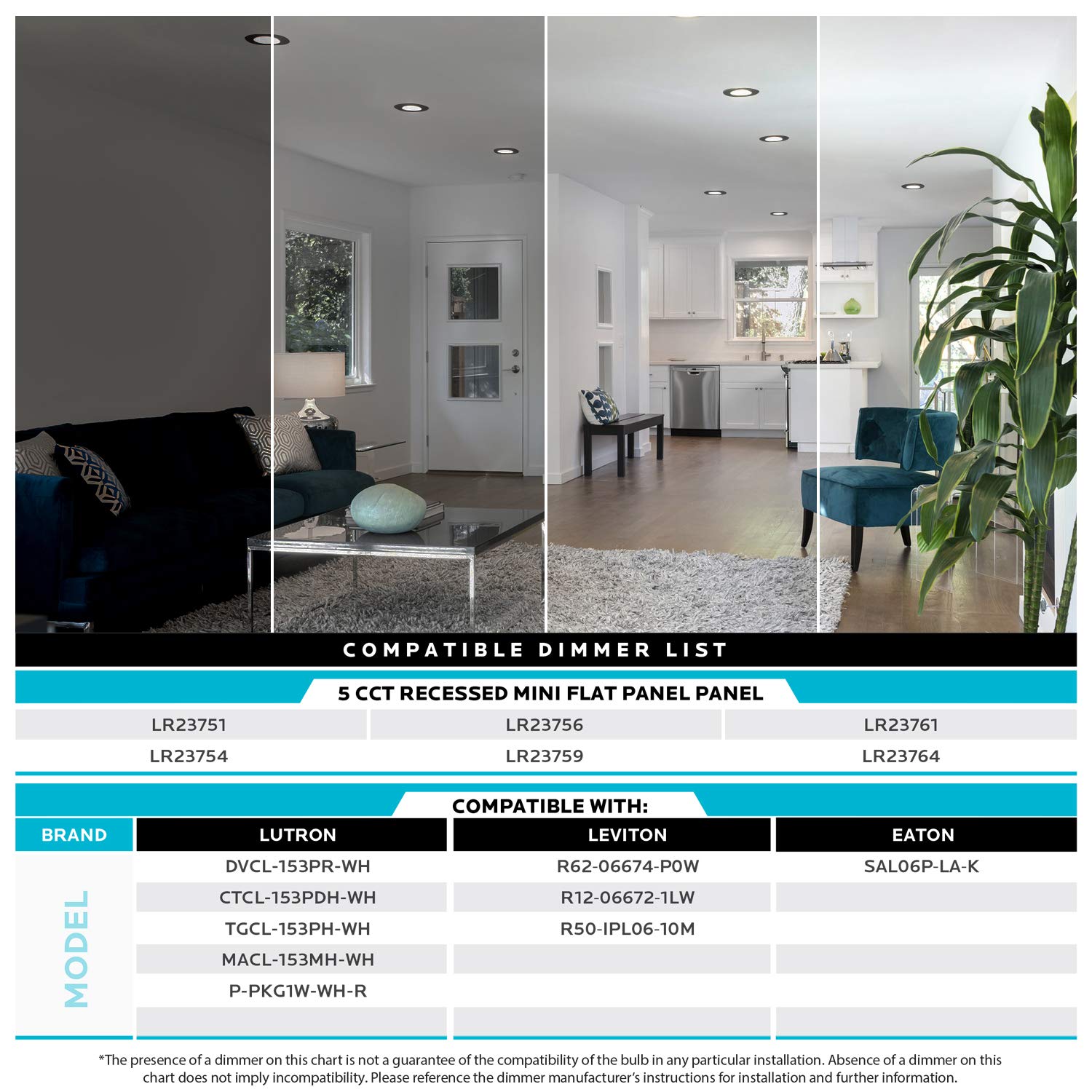 LUXRITE 4 Inch Ultra Thin LED Recessed Light with Junction Box - 10W Dimmable Wafer Lights, 5 Color Temperatures (2700K-5000K), 750 Lumens, Black Trim, Energy Star & IC Rated (4 Pack) - Perfect for Kitchen, Bathroom, Living Room & Bedroom Lighting