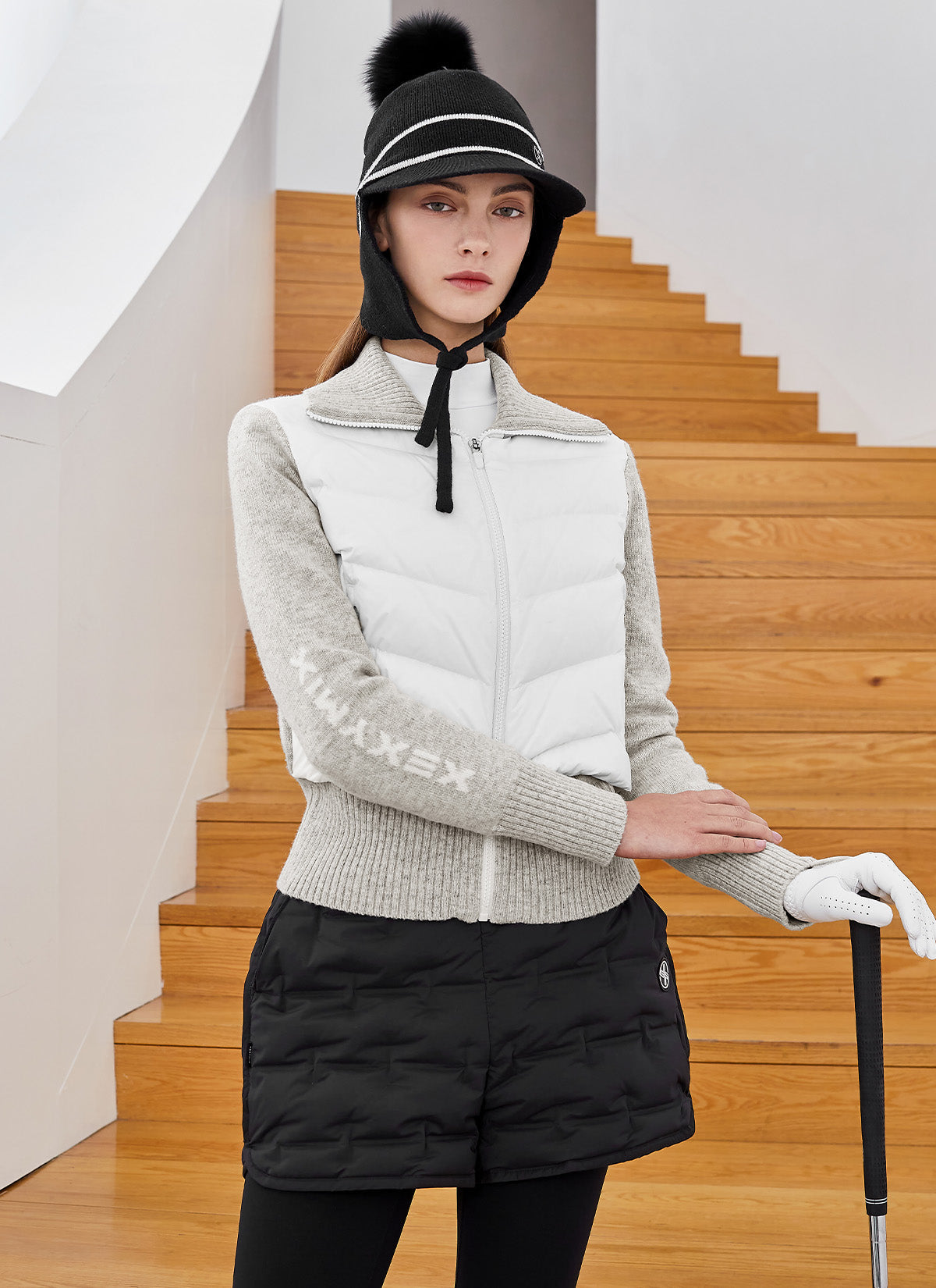 Women's Hybrid Knit Goose Down Jumper - Warm Winter Coat for Outdoor Activities & Casual Wear