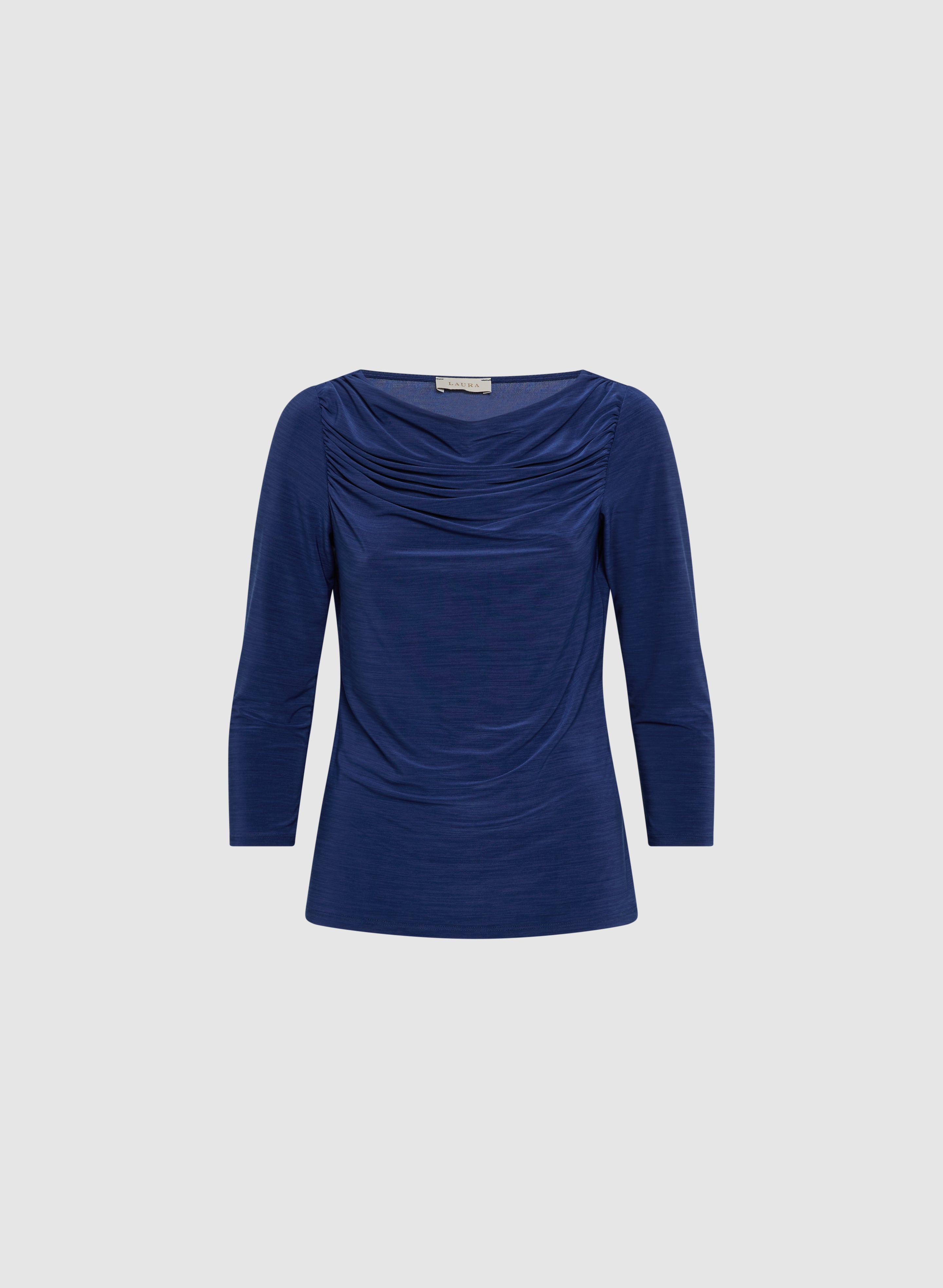 Elegant Draped Boat Neck Tops for Women - Flowy & Comfortable Blouse for Casual Wear, Office & Date Night