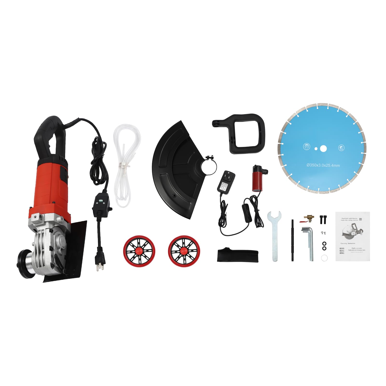 4000W Electric Concrete Saw with Water Fed Dust Suppression - 3000rpm Masonry Circular Saw for Cutting Stone & Granite - Includes 14