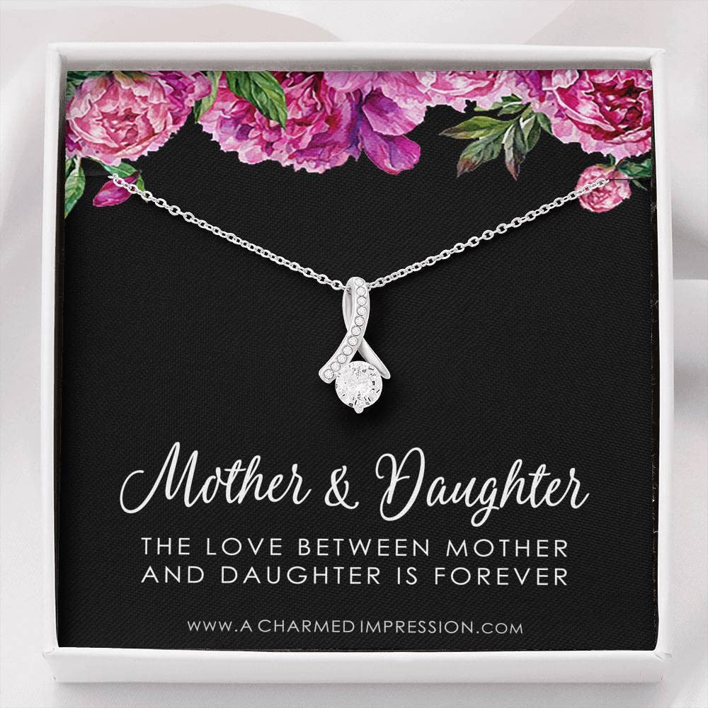 Charming Mother Daughter Necklace Set - Heartfelt Gift from Daughter to Mom & Mom to Daughter - Perfect for Birthdays, Anniversaries & Mother's Day