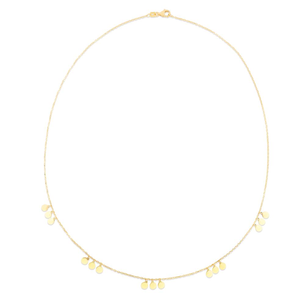 14K Gold Dangle Disc Necklace for Women - Elegant Layering Jewelry for Everyday Wear & Special Occasions
