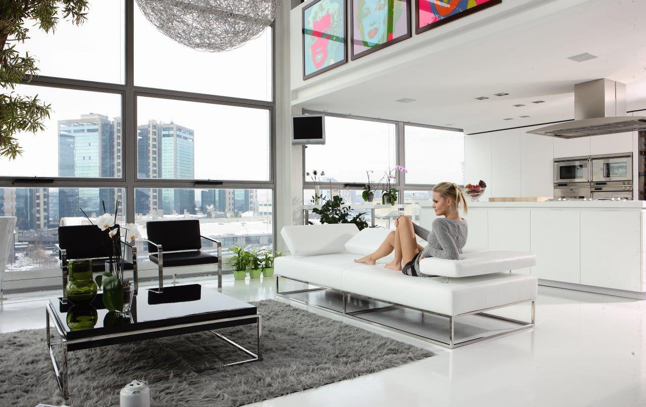 ALPA SALOTTI VISION Low Back Sofa - Modern Minimalist Living Room Furniture for Small Spaces, Apartments & Offices