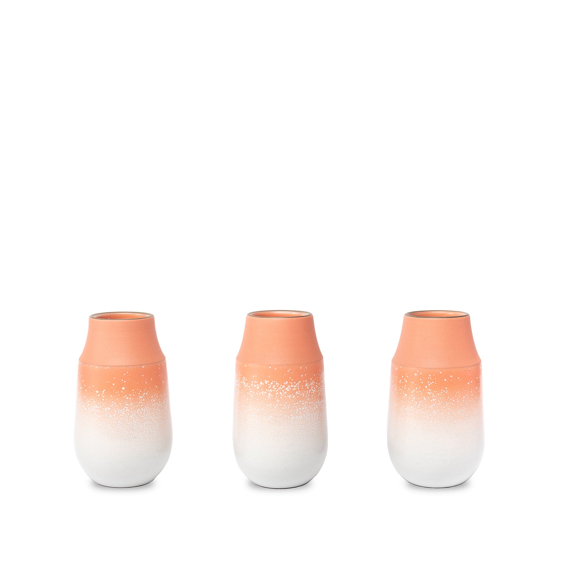Stylish Grapefruit & Opaque White Ceramic Neck Vase - Perfect for Home Decor, Wedding Centerpieces & Floral Arrangements