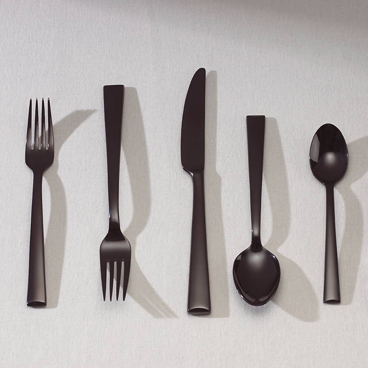 Colebrook Onyx 5-Piece Dinnerware Set - Elegant Black Stoneware Plates, Bowls & Mugs for Formal Dining, Restaurant, or Home Entertaining