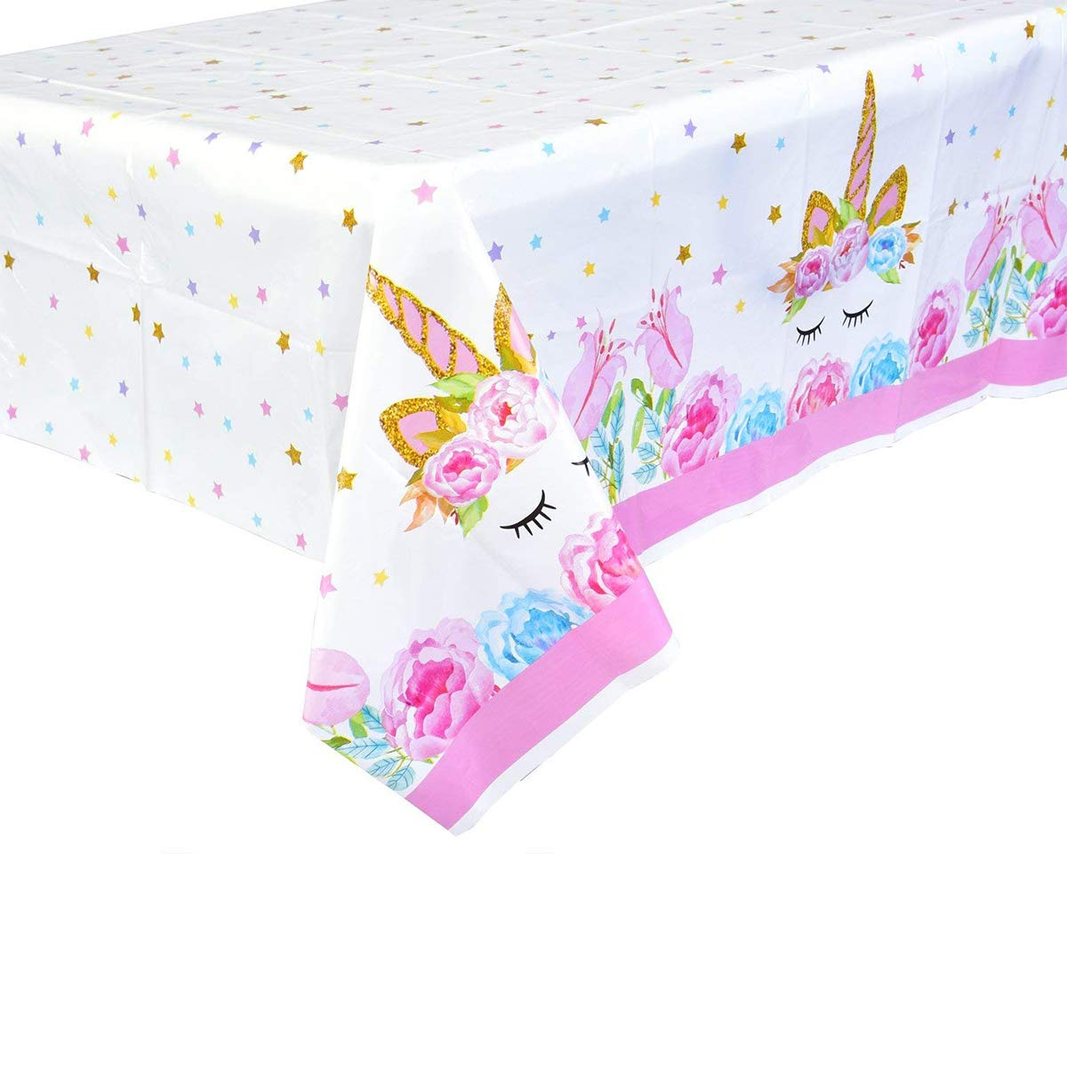 Yarrkc 5 Pack Happy Birthday Plastic Table Covers - Themed Party Tablecloths for Girls, Baby Showers & Celebrations - Perfect for Birthday Parties, Baby Showers & Family Gatherings