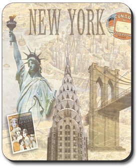 New York Themed Art Plates - Stylish Mouse Pad for Office & Home Decor | Perfect for Work Desks, Gaming Setups & Gifts
