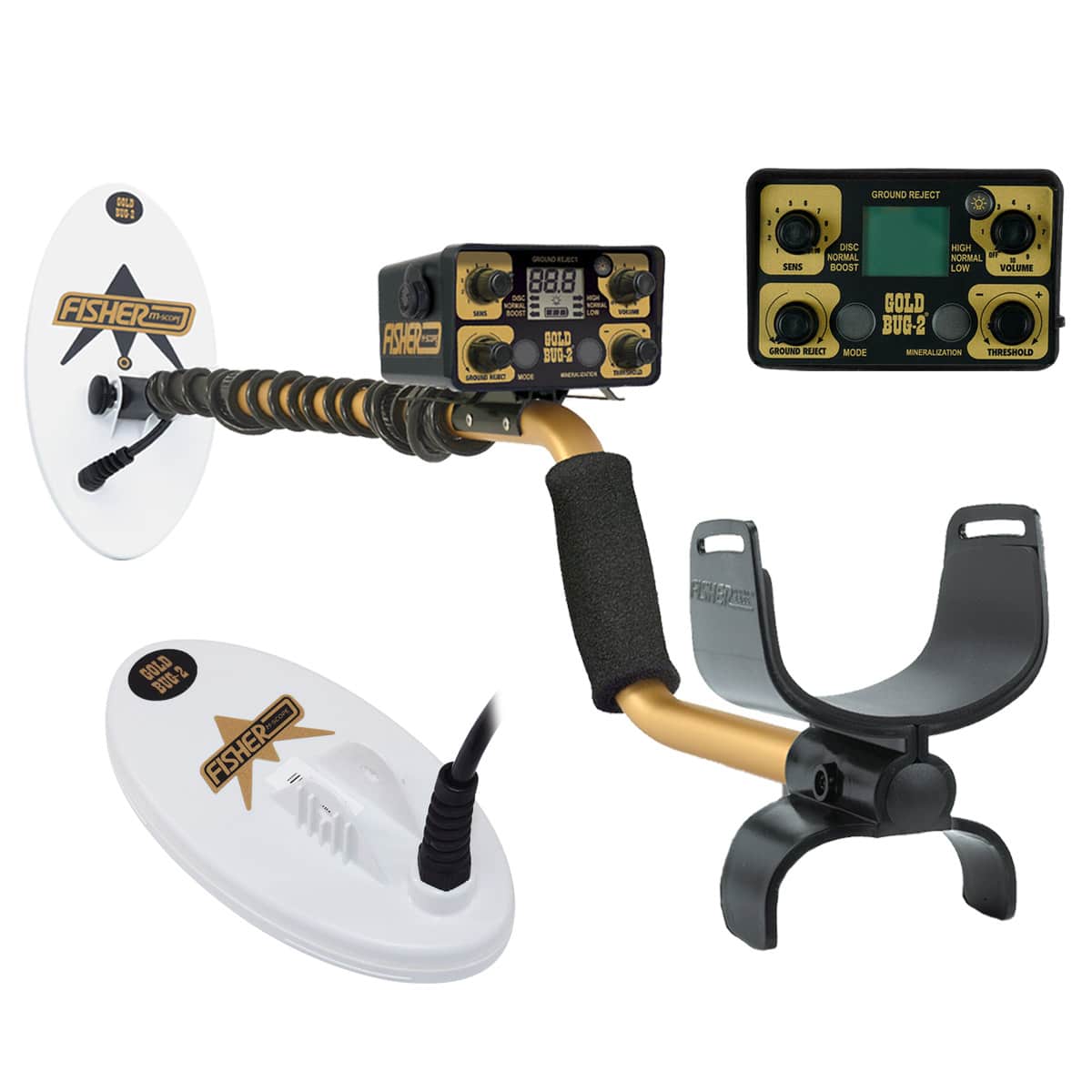 Fisher Gold Bug II Metal Detector with Waterproof Coil & Headphones - Professional Gold Prospecting Equipment for Treasure Hunting, Beach & Field Exploration