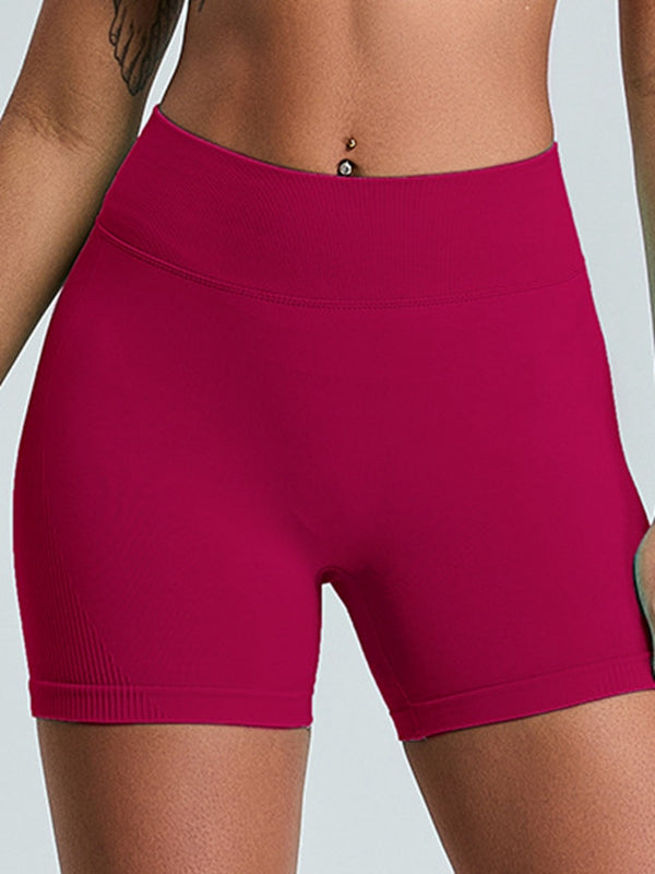 ZASUWA Women's High Waisted Ribbed Scrunch Bum Seamless Workout Shorts - Yoga, Running, Gym & Lounge Wear