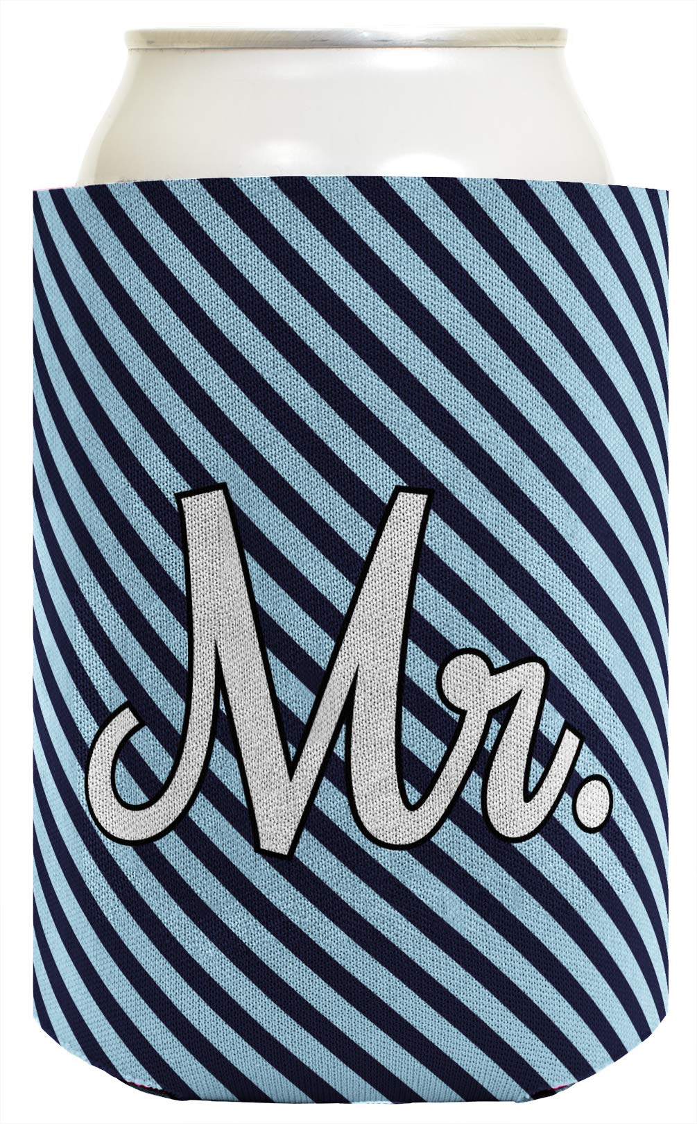 Mr & Mrs Paisley Stripe Wedding Koozies - 2 Pack Premium Drink Coolers for Bridal Showers, Bachelorette Parties & Couples Gifts - Keep Beverages Cold at Weddings, BBQs & Outdoor Events