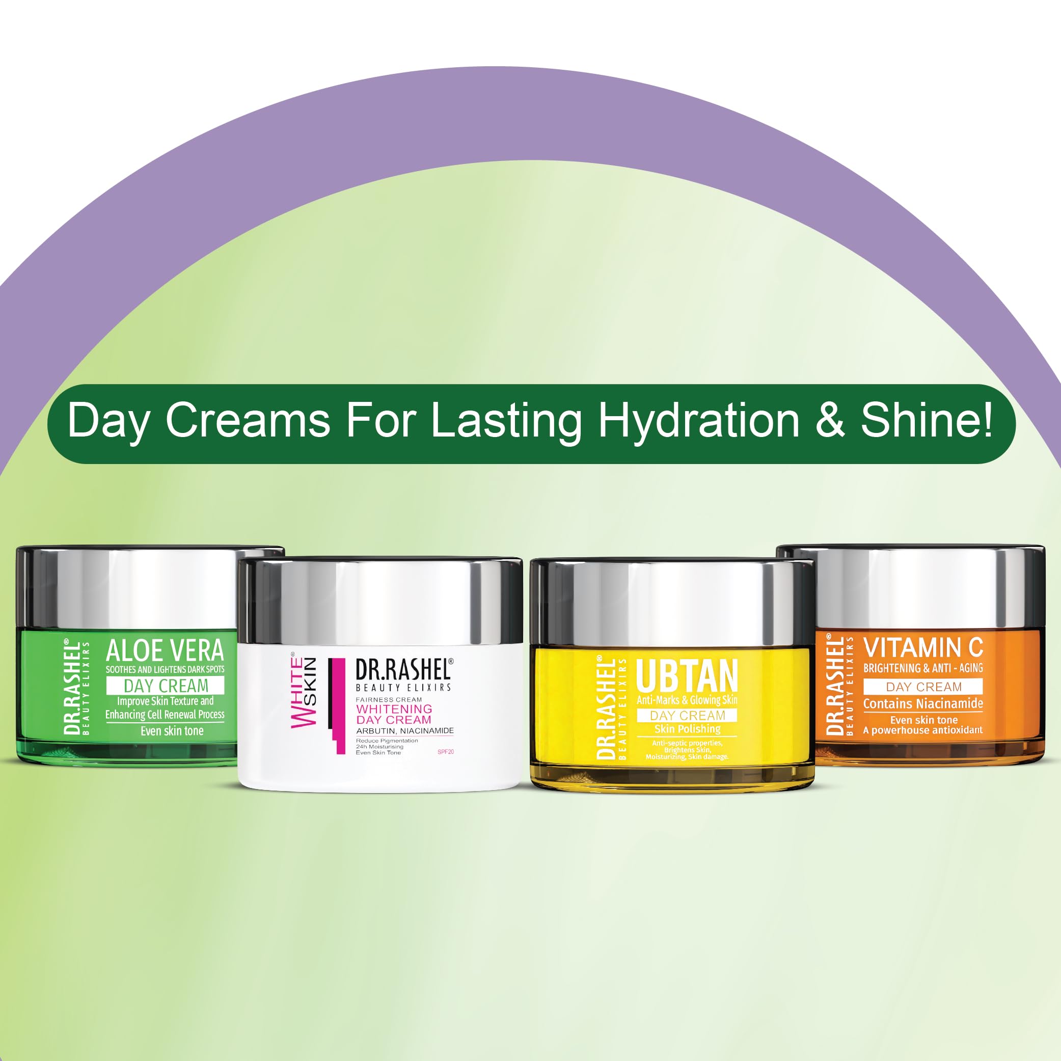 DR.RASHEL Aloe Vera Day Face Cream for Women & Men - All Skin Types - Vegan & Paraben Free - Deep Hydration & Moisturizing - Repair & Nourish Dry Skin - Use for Daily Skincare Routine & After Sun Care