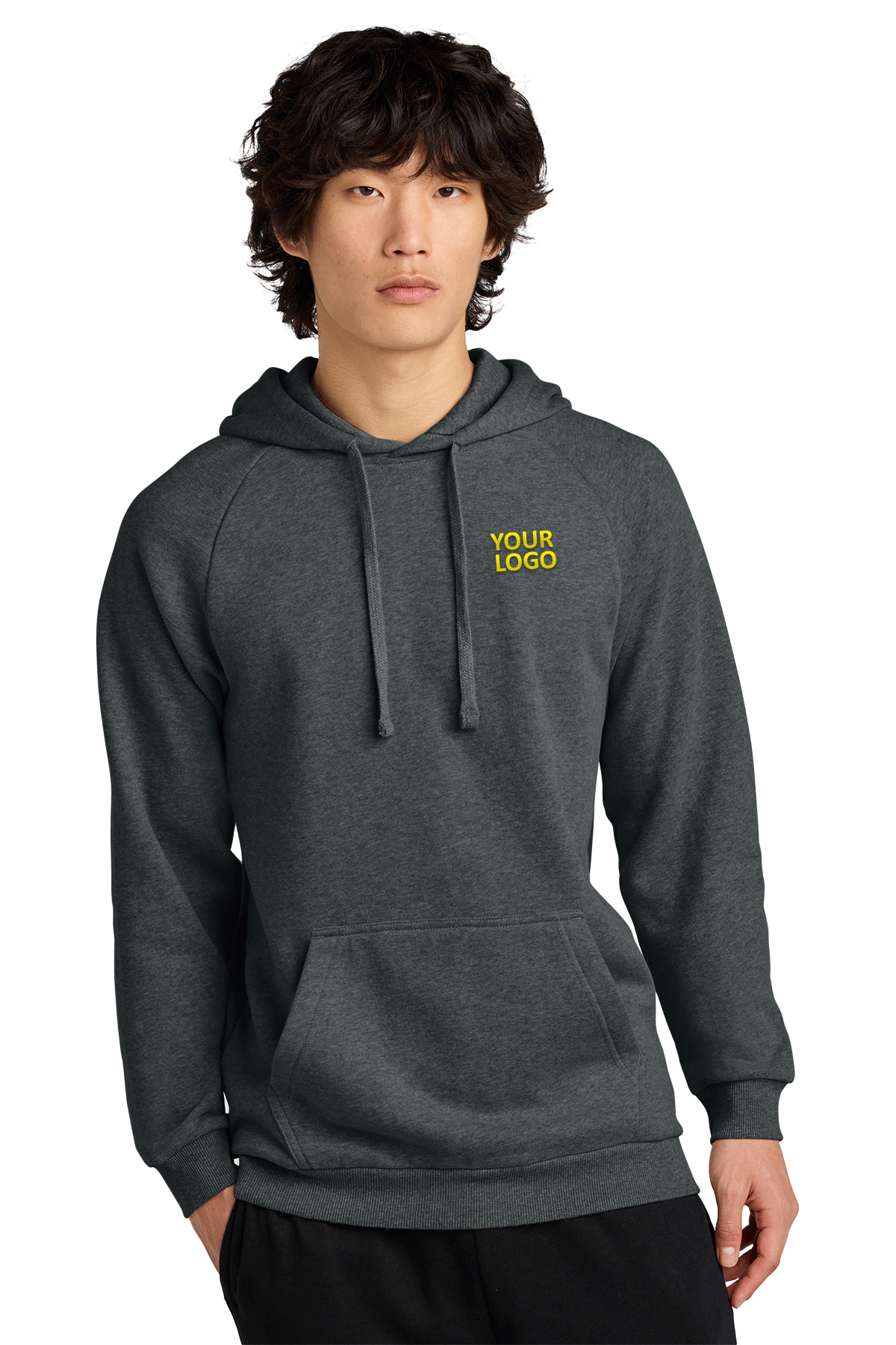 Custom District Cloud Fleece Hoodies - Heathered Charcoal | Warm & Cozy Pullover for Streetwear, Casual Outfits & Outdoor Activities