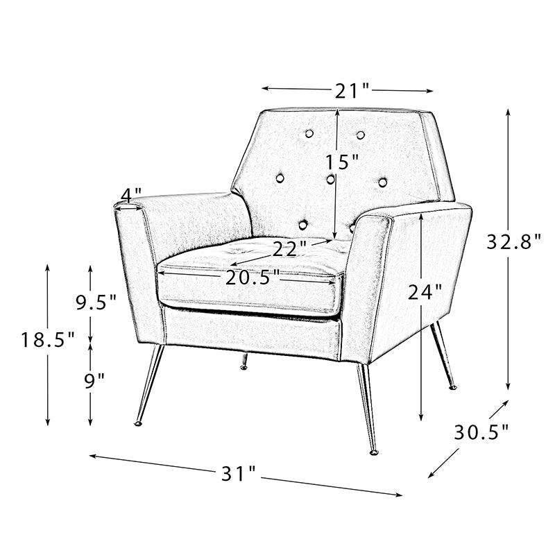 Raelynn Vegan Leather Armchair - Modern PU Leather Lounge Chair for Living Room, Office & Bedroom - Eco-Friendly Faux Leather Accent Chair for Home Decor