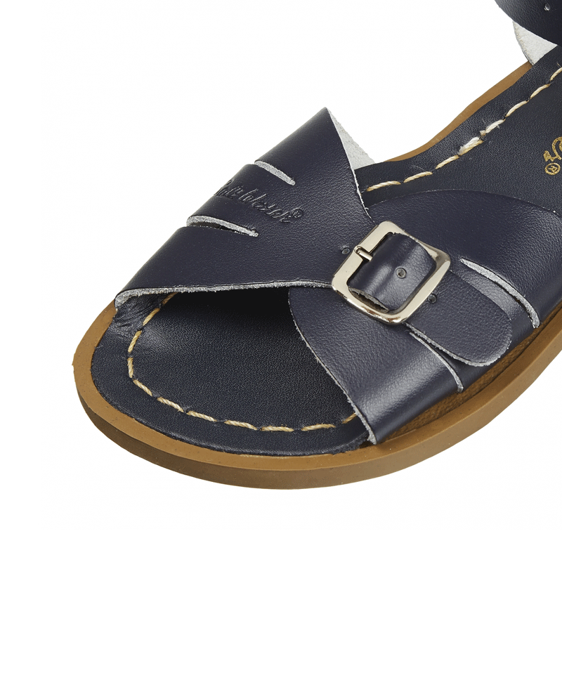 Classic Navy Saltwater Sandals for Women & Girls | Comfortable Leather Beach Sandals with Adjustable Buckle | Perfect for Summer, Vacation & Water Activities