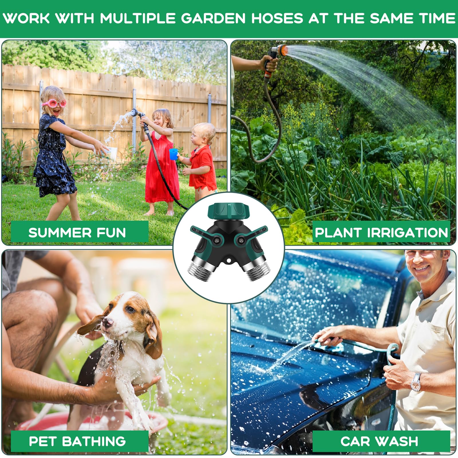 2-Way Garden Hose Splitter - 3/4