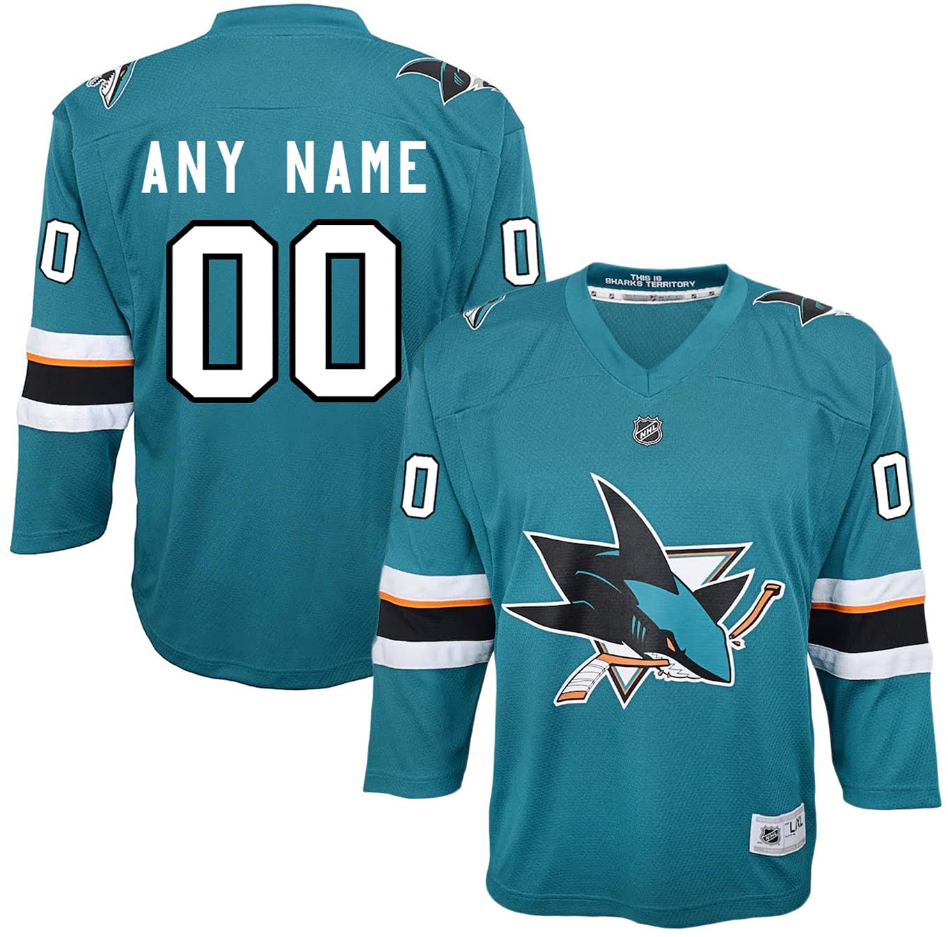 Custom Youth San Jose Sharks Hockey Jersey - Personalized Name & Number - Perfect for Games, Parties & Fan Events