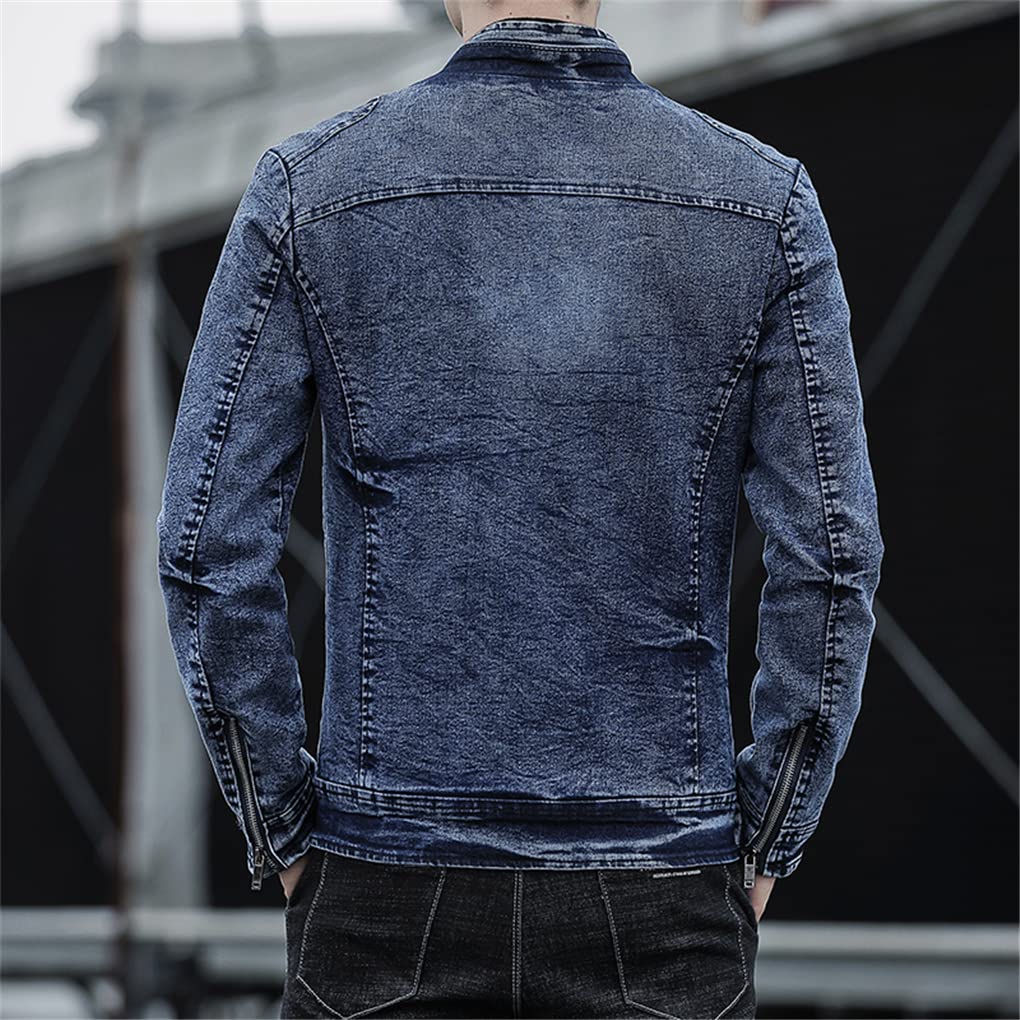 Men's Slim Fit Denim Jacket - Lightweight Cotton Jean Coat for Spring & Fall | Casual Streetwear, Outdoor Activities & Everyday Wear