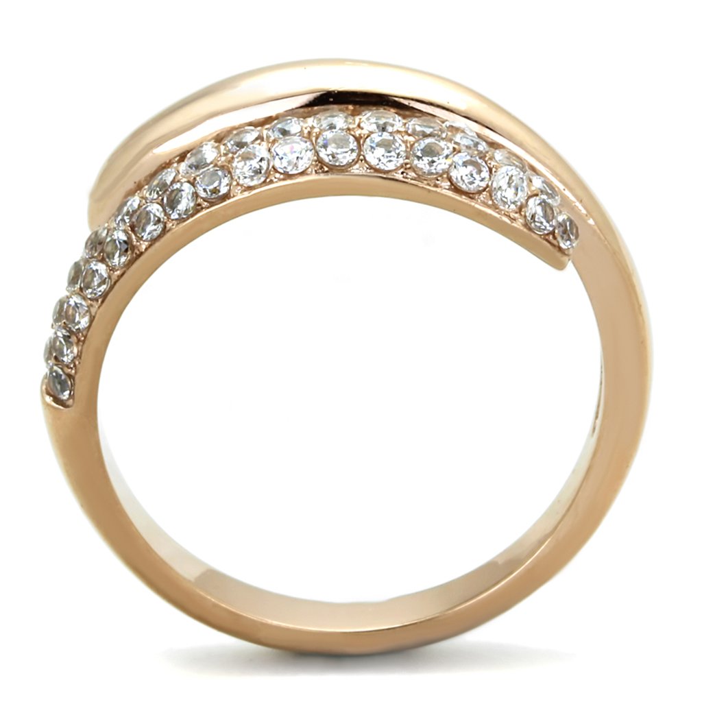 Elegant Clear CZ Wrap Rose Gold Plated Ring for Women – Perfect for Weddings, Anniversaries & Special Occasions