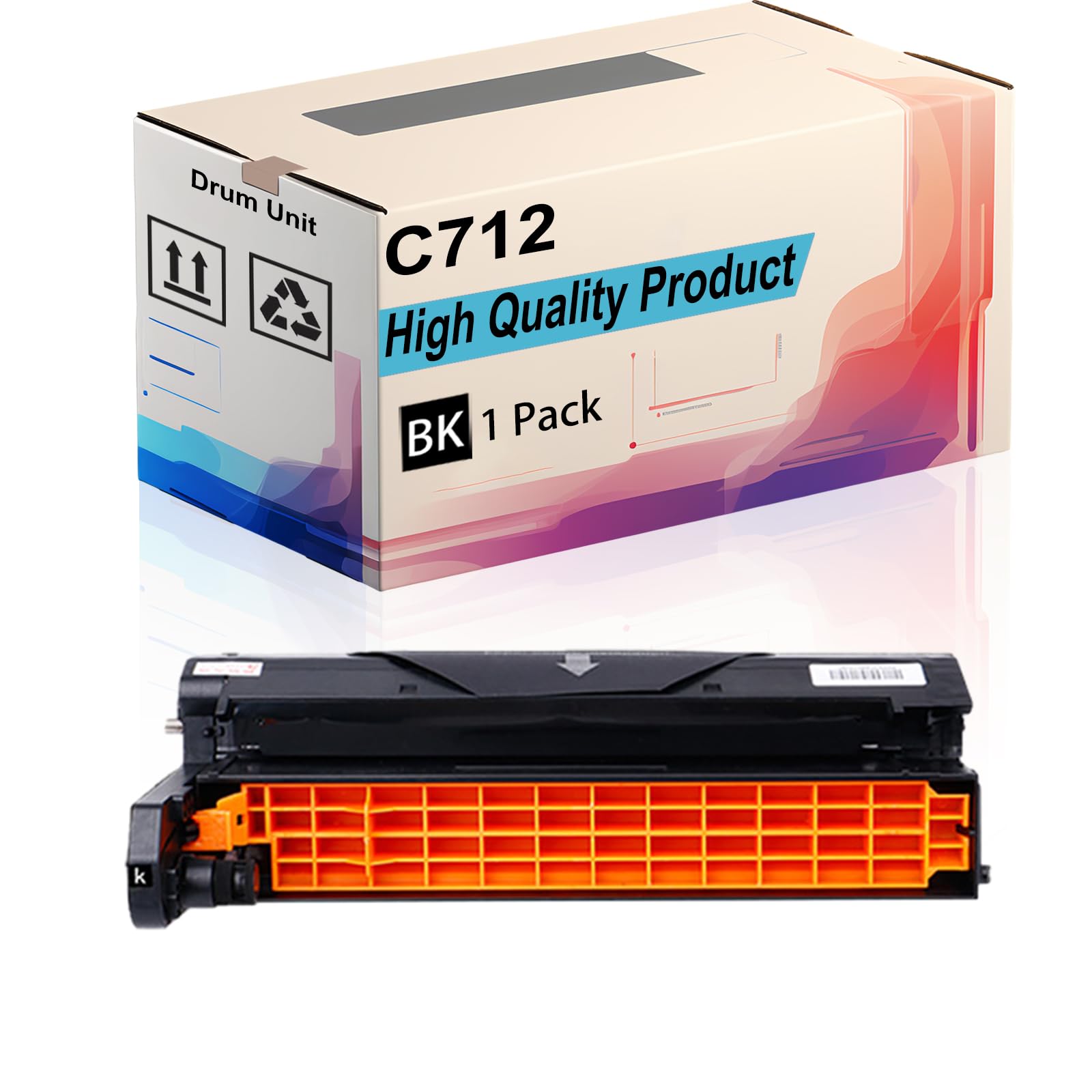 High-Yield 20000-Page Drum Unit Compatible for OKI C712 C712n C712dn Printer | Replacement for 46507404 46507403 46507402 46507401 | Precision Printing Technology (Black) - Ideal for Office, Home & High-Volume Printing Needs