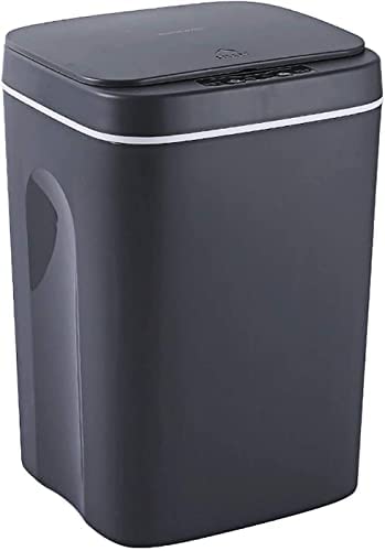 Smart Automatic Induction Trash Can 16L - Self-Sealing Self-Changing Touch-Free Garbage Bin with LED Lights (Space Gray) for Kitchen, Bathroom & Office Waste Disposal