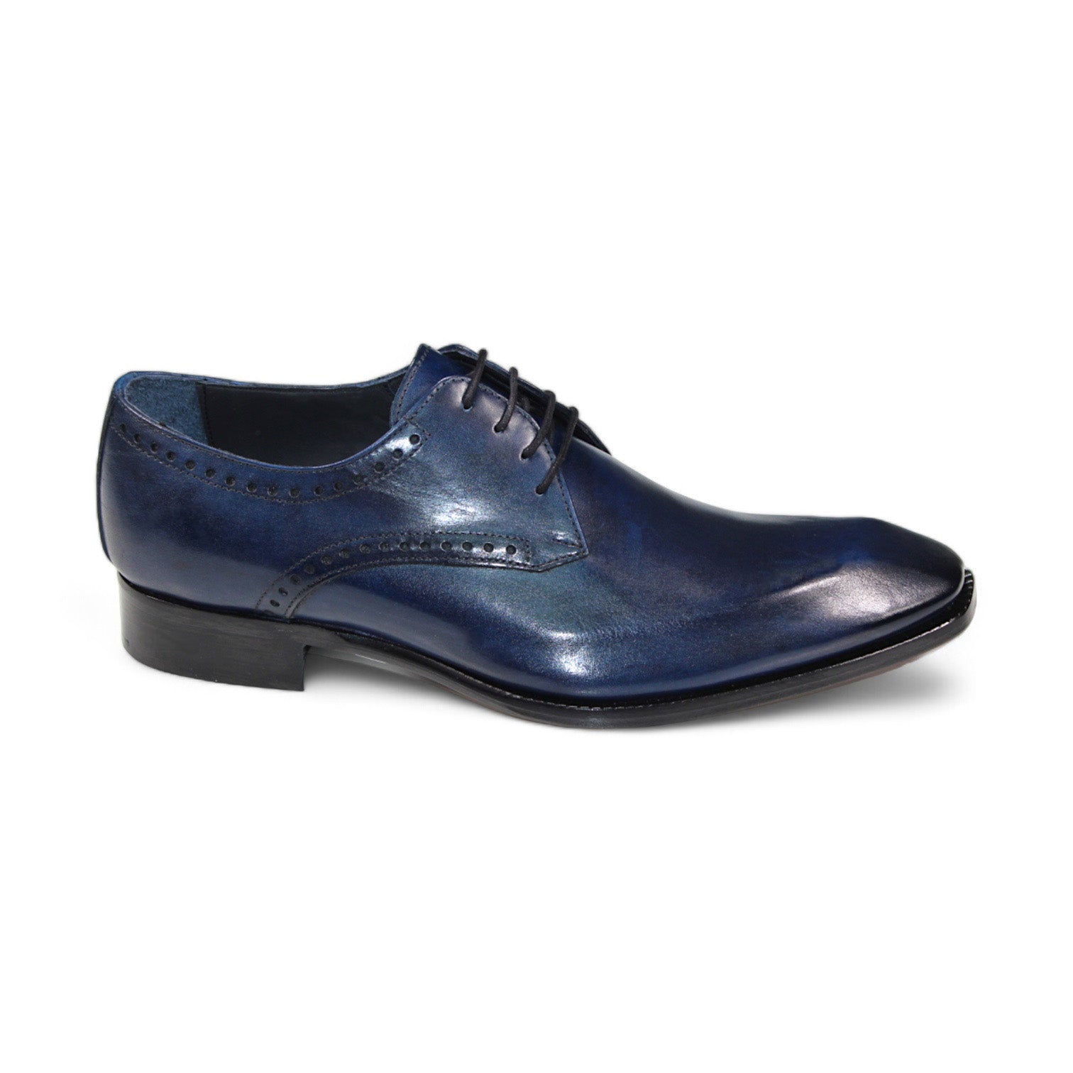 Duca Di Matiste Arpino Navy Blue Men's Dress Shoes - Premium Italian Leather Formal Shoes for Business, Wedding & Special Occasions