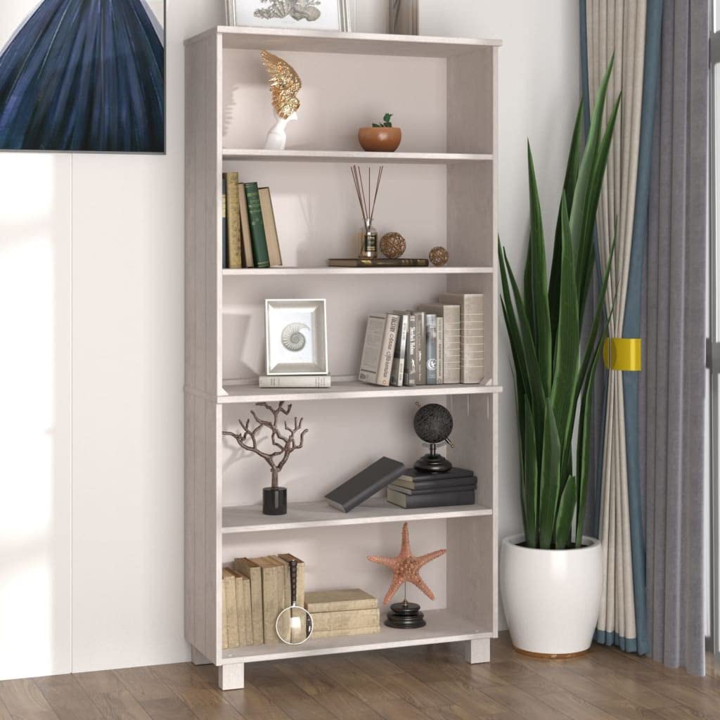 5-Tier Open Bookshelf - Modern Bookcase with Storage Shelves, Floor Standing Storage Cabinet for Living Room, Bedroom, Entryway, Hallway & Kitchen Pantry - White (33.5