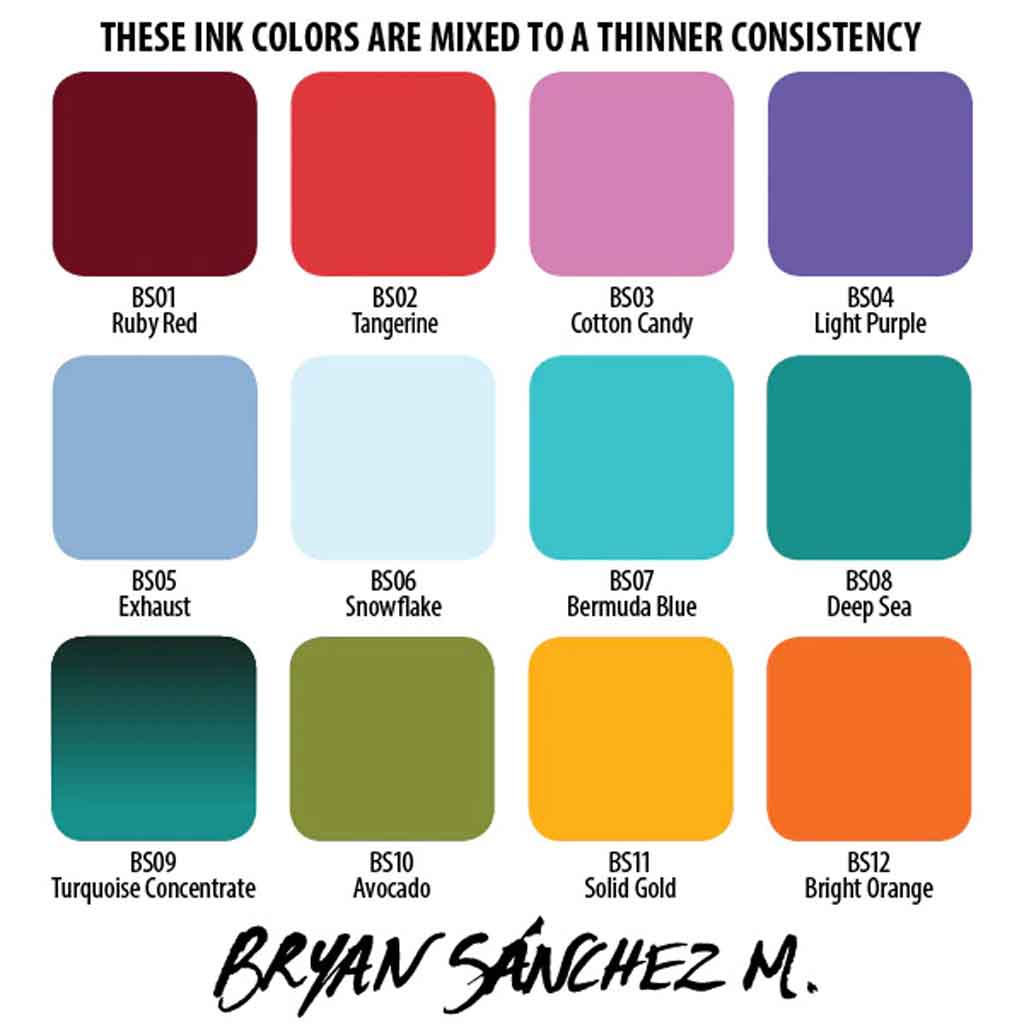Bryan Sanchez M. Watercolor Ink Set - Premium Eternal Ink for Artists | Perfect for Watercolor Painting, Calligraphy & Illustration