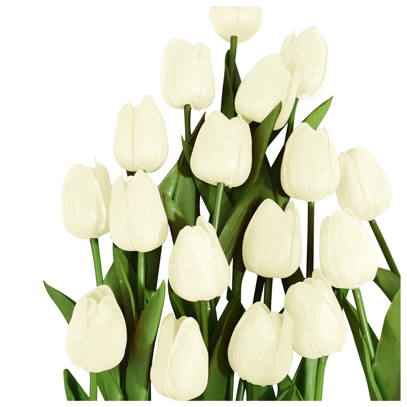 JKIOOW 10Pc Real Touch Artificial Latex Tulips - Fake Tulip Bouquet for Home Office Desk Garden Valentine Wedding Party Decor | Perfect for Centerpieces, Table Arrangements & DIY Floral Projects