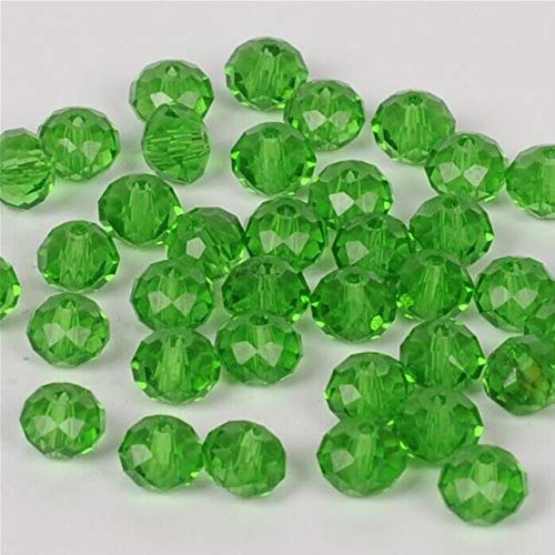 Orange Crystal Glass Faceted Rondelle Beads 10mm - 70Pcs for DIY Jewelry Making, Bracelets, Necklaces & Craft Projects (Color: Green)