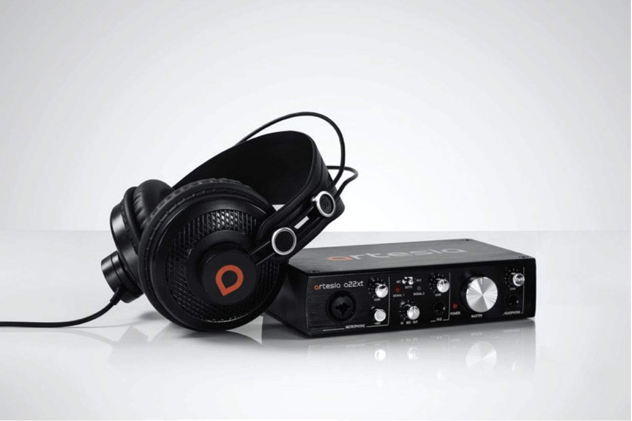 Artesia BE-AUD Recording Bundle with A22XT USB 2.0 Audio Interface & AMH 11 Studio Monitor Headphones - Professional Home Studio Setup for Podcasting, Music Production & Voiceovers