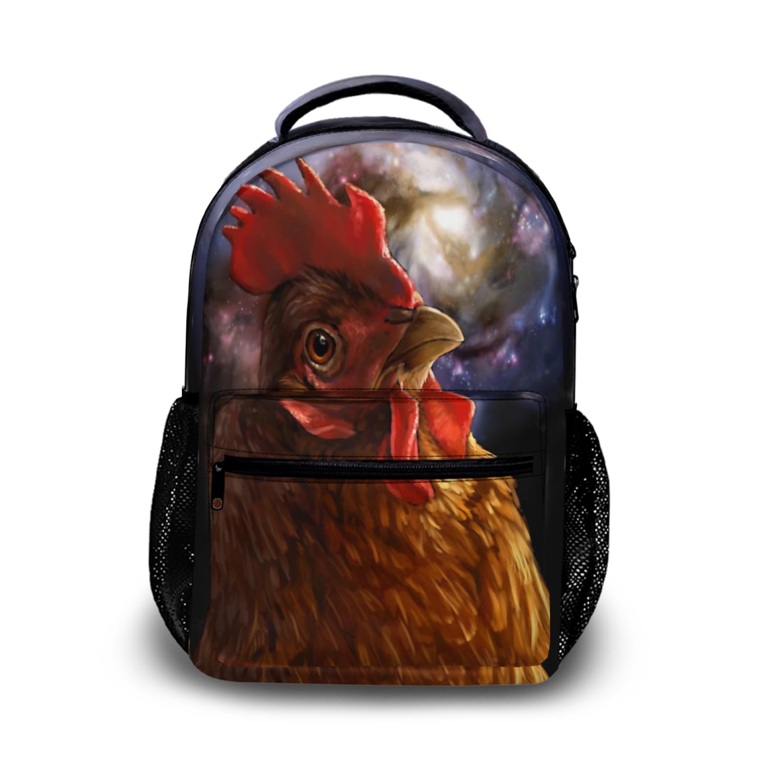 Galaxy Print Chicken School Backpack for Kids - Lightweight Durable Travel Backpack for Boys & Girls - Perfect for School, Day Trips & Outdoor Adventures