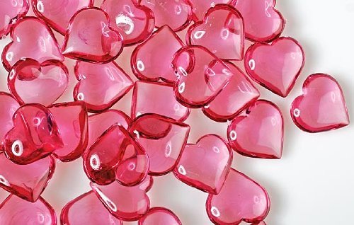 Rose Pink Acrylic Hearts - 200pcs Vase Fillers, Wedding Table Scatter, Home Decorations for Centerpieces, Baby Showers & Party Decor - Elegant Decorative Accents for Romantic Events