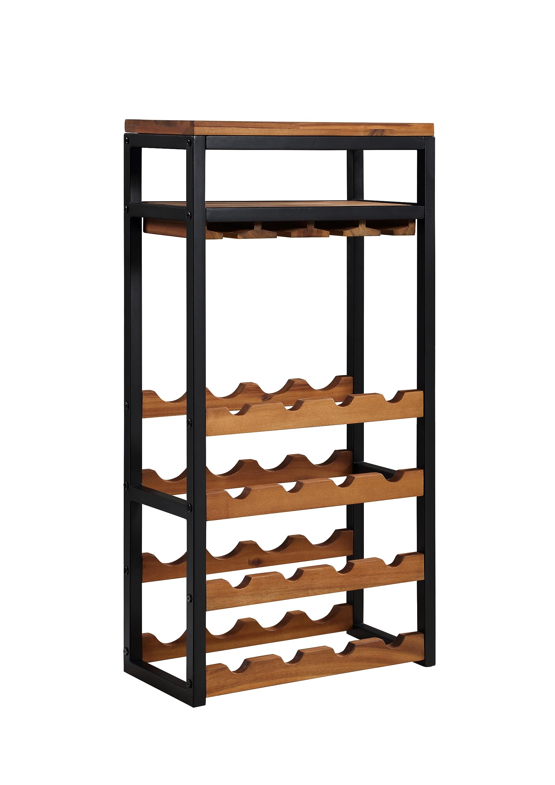 Berlin Wine Rack - Premium Wooden Wine Bottle Holder for 6-12 Bottles | Wall Mount & Countertop Wine Storage Organizer | Perfect for Kitchen, Dining Room, Bar, and Home Decor