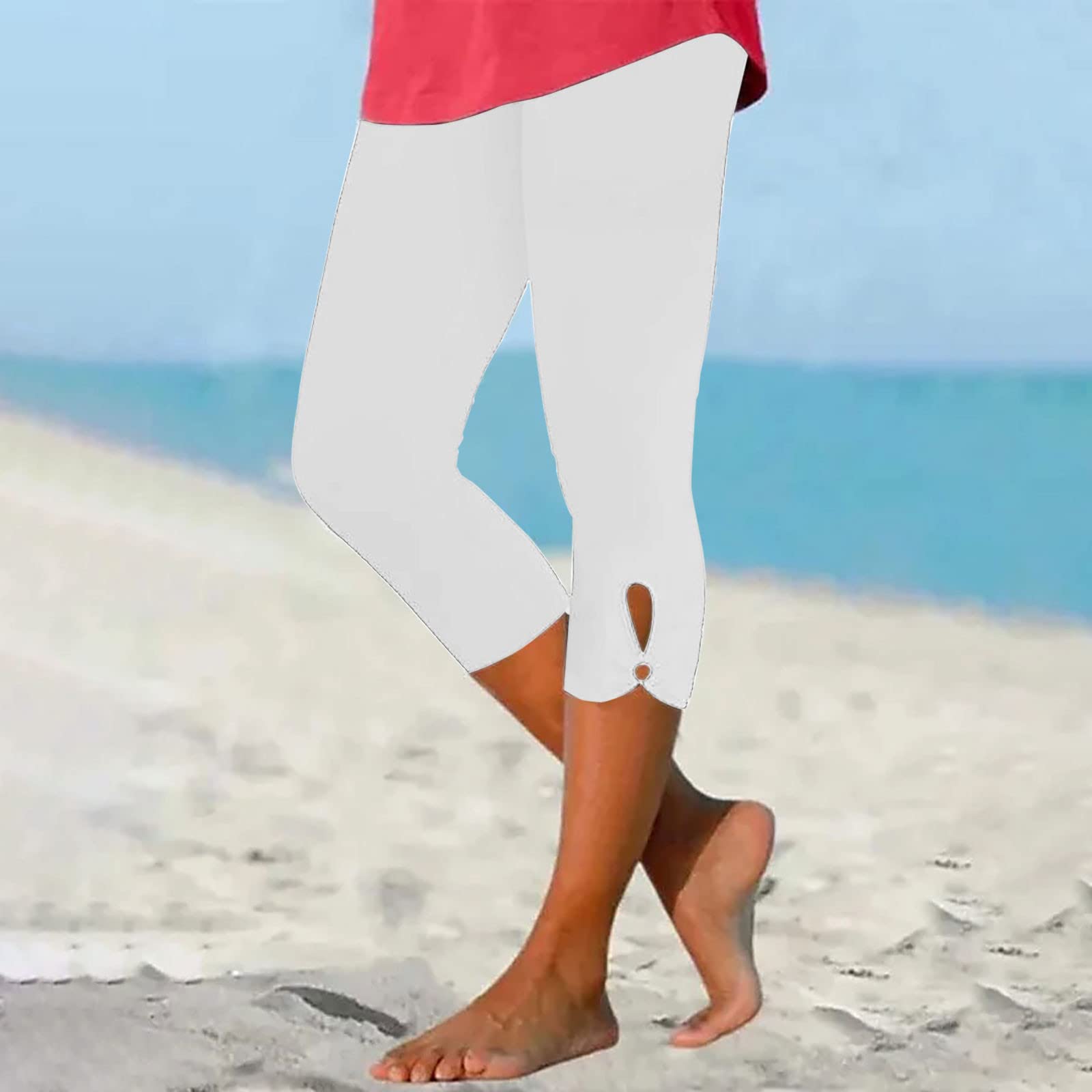 Women's High Waisted Capri Leggings with Pockets - Summer Workout Yoga Pants for Plus Size - Perfect for Gym, Running & Casual Wear