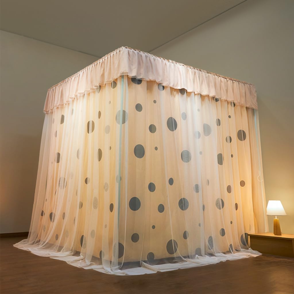 Princess 4 Corner Post Bed Canopy & Mosquito Net for Girls Bedroom - Twin/Full/Queen/King Size (Flower-Jade, Full) - Perfect for Kids Rooms, Adult Bedrooms & Dreamy Sleep Protection